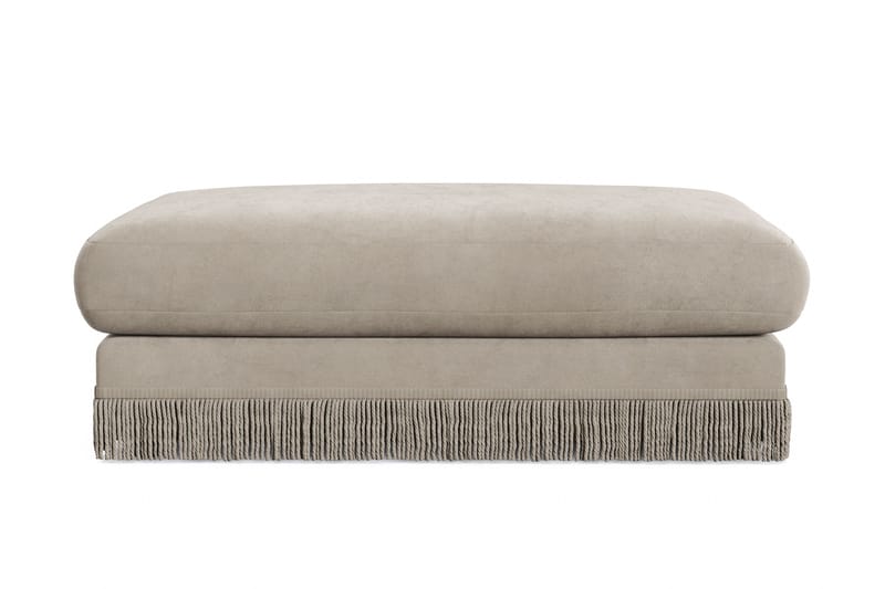 Adelsö by Gynning Rektangulær Fotskammel i fløyel, Beige