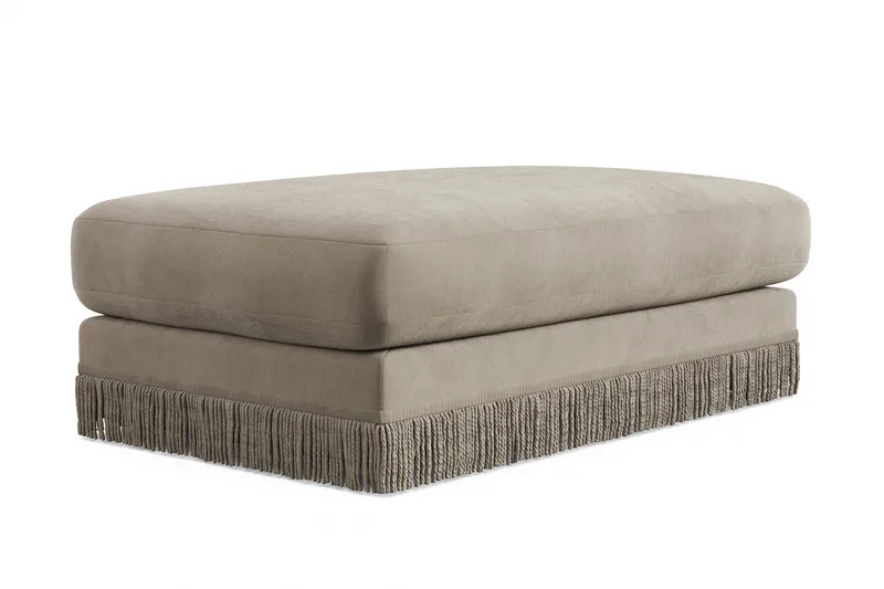 Adelsö by Gynning Rektangulær Fotskammel i fløyel - Beige - Møbler - Stoler - Krakk - Fotskammel