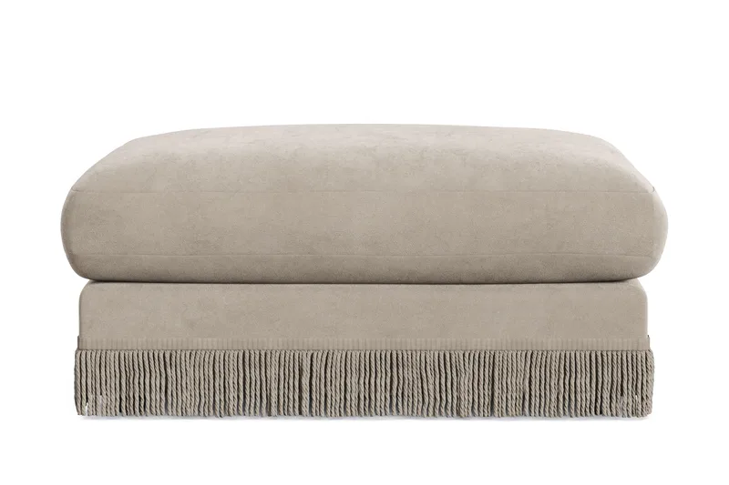 Adelsö by Gynning Rektangulær Fotskammel i fløyel, Beige