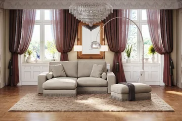 Adelsö by Gynning Rektangulær Fotskammel i fløyel - Beige - Møbler - Stoler - Krakk - Fotskammel