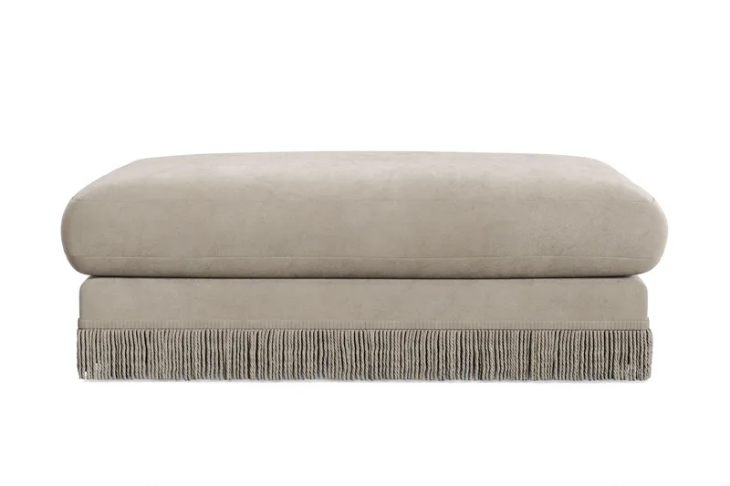 Adelsö by Gynning Rektangulær Fotskammel i fløyel, Beige