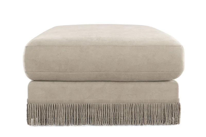 Adelsö by Gynning Rektangulær Fotskammel i fløyel - Beige - Møbler - Stoler - Krakk - Fotskammel