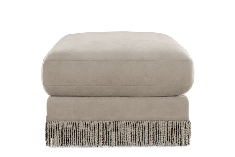 Adelsö by Gynning Rektangulær Fotskammel i fløyel - Beige - Møbler - Stoler - Krakk - Fotskammel