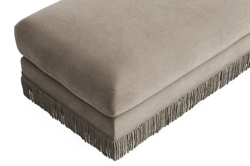 Adelsö by Gynning Rektangulær Fotskammel i fløyel - Beige - Møbler - Stoler - Krakk - Fotskammel