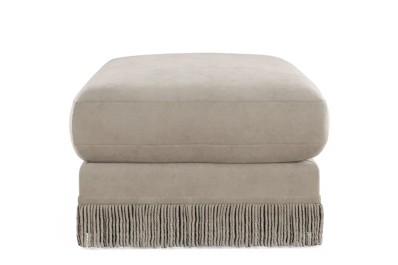 Adelsö by Gynning Rektangulær Fotskammel i fløyel - Beige - Møbler - Stoler - Krakk - Fotskammel