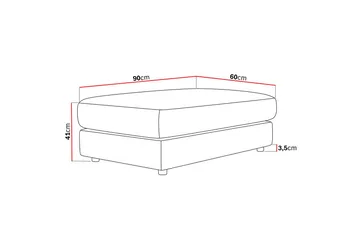 Adelsö by Gynning Rektangulær Fotskammel i fløyel - Beige - Møbler - Stoler - Krakk - Fotskammel