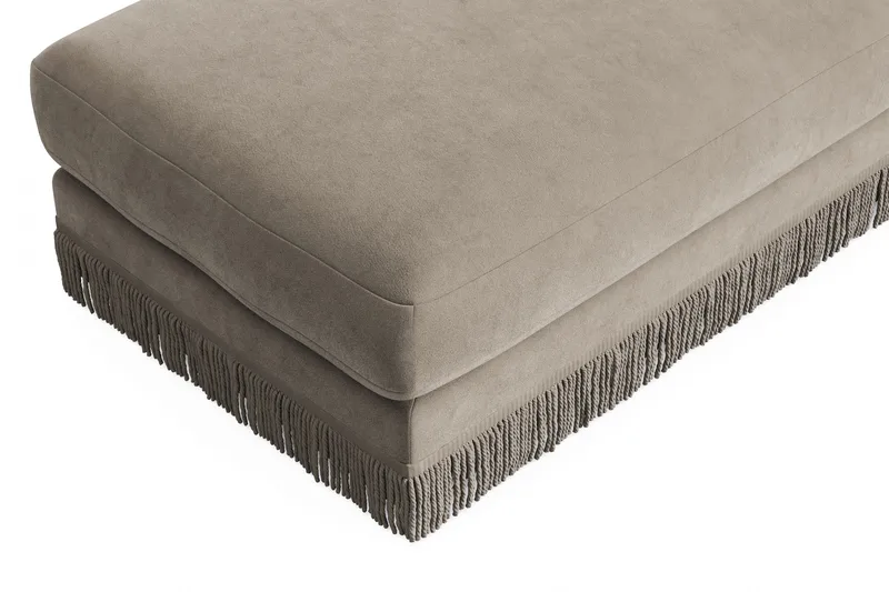 Adelsö by Gynning Rektangulær Fotskammel i fløyel - Beige - Møbler - Stoler - Krakk - Fotskammel