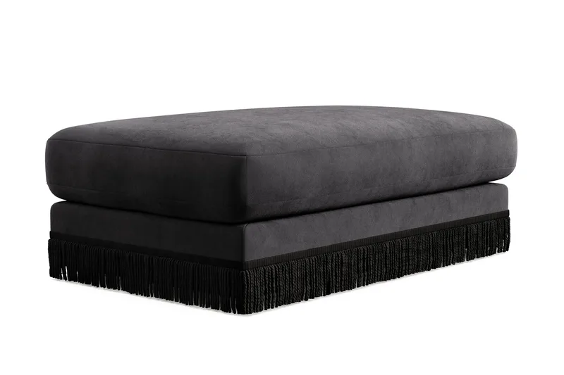 Adelsö by Gynning Rektangulær Fotskammel i fløyel - Mørkegrå - Møbler - Stoler - Krakk - Fotskammel