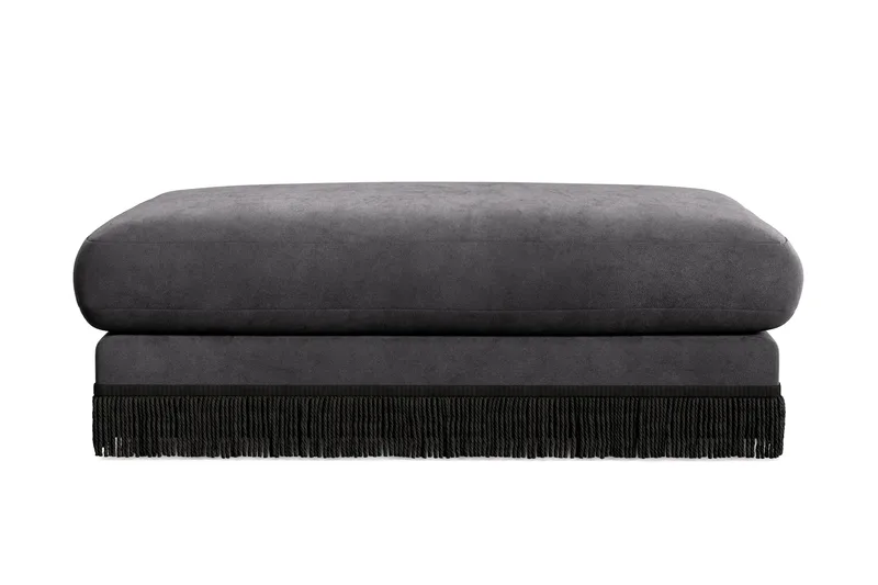 Adelsö by Gynning Rektangulær Fotskammel i fløyel - Mørkegrå - Møbler - Stoler - Krakk - Fotskammel