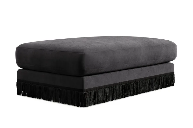 Adelsö by Gynning Rektangulær Fotskammel i fløyel - Mørkegrå - Møbler - Stoler - Krakk - Fotskammel