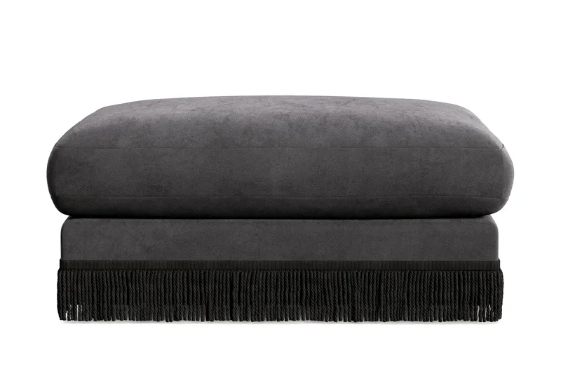 Adelsö by Gynning Rektangulær Fotskammel i fløyel - Mørkegrå - Møbler - Stoler - Krakk - Fotskammel