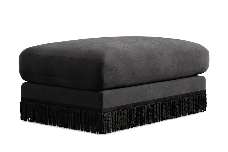 Adelsö by Gynning Rektangulær Fotskammel i fløyel - Mørkegrå - Møbler - Stoler - Krakk - Fotskammel