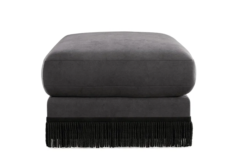 Adelsö by Gynning Rektangulær Fotskammel i fløyel - Mørkegrå - Møbler - Stoler - Krakk - Fotskammel