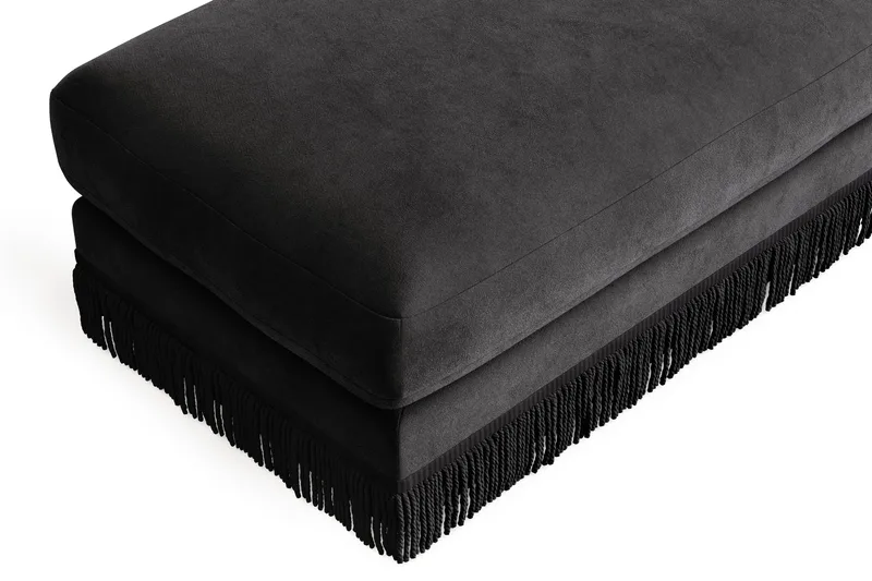 Adelsö by Gynning Rektangulær Fotskammel i fløyel - Mørkegrå - Møbler - Stoler - Krakk - Fotskammel