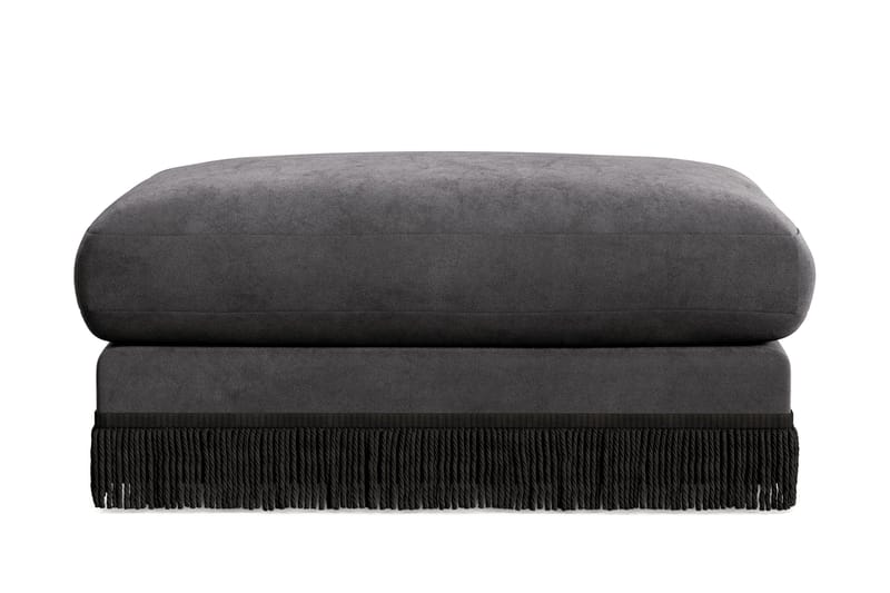 Adelsö by Gynning Rektangulær Fotskammel i fløyel, Mørkegrå