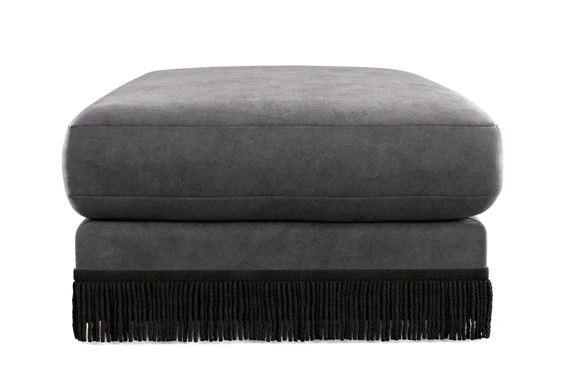 Adelsö by Gynning Rektangulær Fotskammel i fløyel - Mørkegrå - Møbler - Stoler - Krakk - Fotskammel