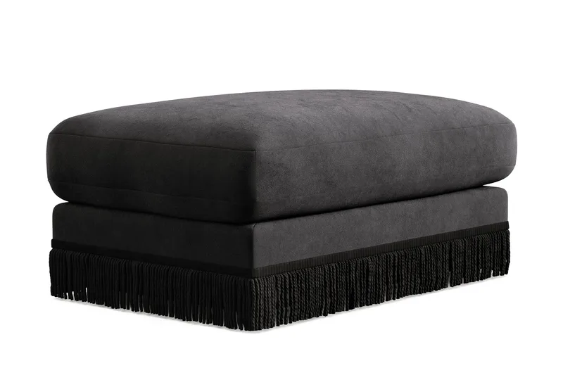 Adelsö by Gynning Rektangulær Fotskammel i fløyel - Mørkegrå - Møbler - Stoler - Krakk - Fotskammel