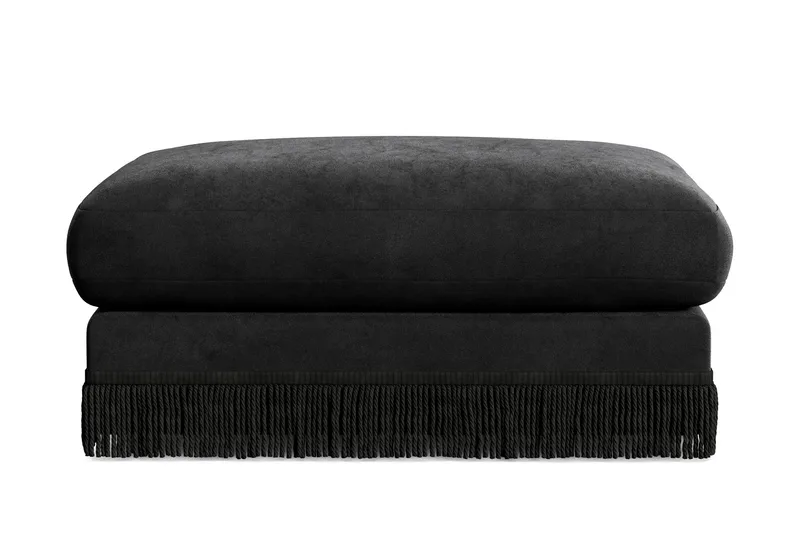 Adelsö by Gynning Rektangulær Fotskammel i fløyel, Svart