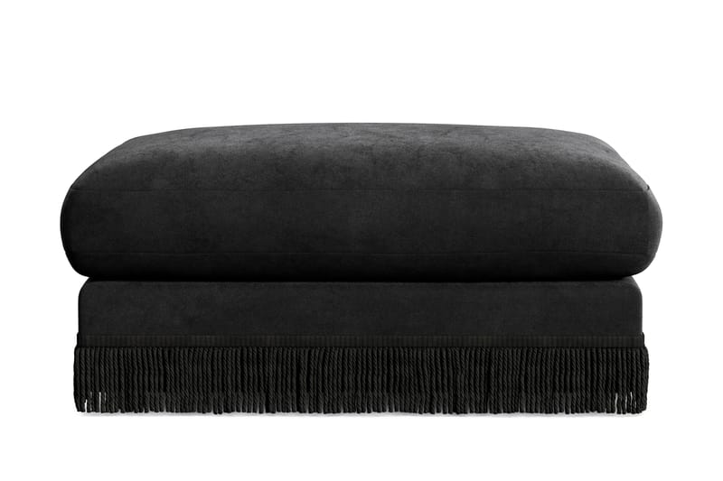 Adelsö by Gynning Rektangulær Fotskammel i fløyel, Svart