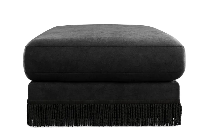 Adelsö by Gynning Rektangulær Fotskammel i fløyel - Svart - Møbler - Stoler - Krakk - Fotskammel