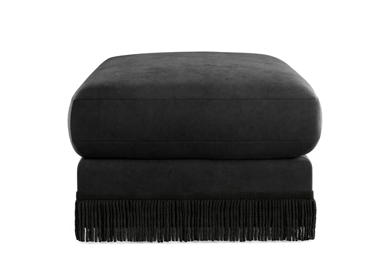 Adelsö by Gynning Rektangulær Fotskammel i fløyel - Svart - Møbler - Stoler - Krakk - Fotskammel