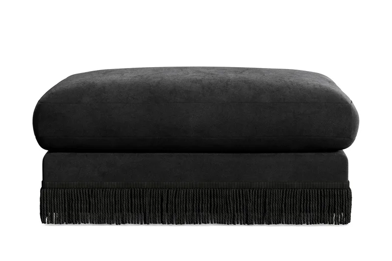 Adelsö by Gynning Rektangulær Fotskammel i fløyel - Svart - Møbler - Stoler - Krakk - Fotskammel