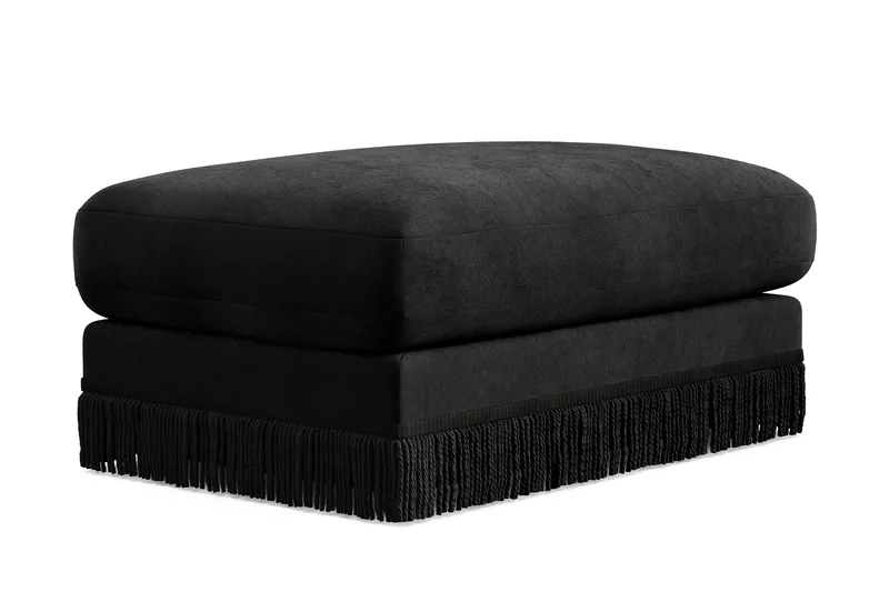 Adelsö by Gynning Rektangulær Fotskammel i fløyel - Svart - Møbler - Stoler - Krakk - Fotskammel