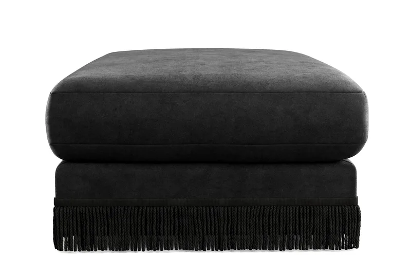 Adelsö by Gynning Rektangulær Fotskammel i fløyel - Svart - Møbler - Stoler - Krakk - Fotskammel
