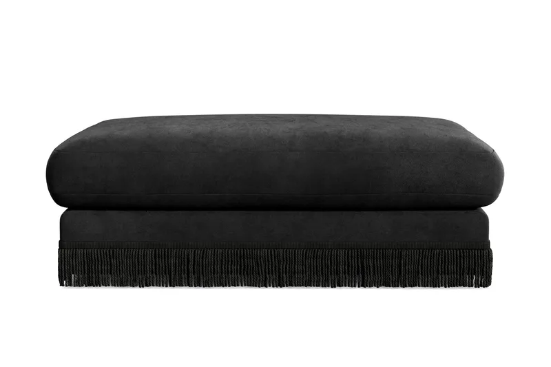 Adelsö by Gynning Rektangulær Fotskammel i fløyel, Svart