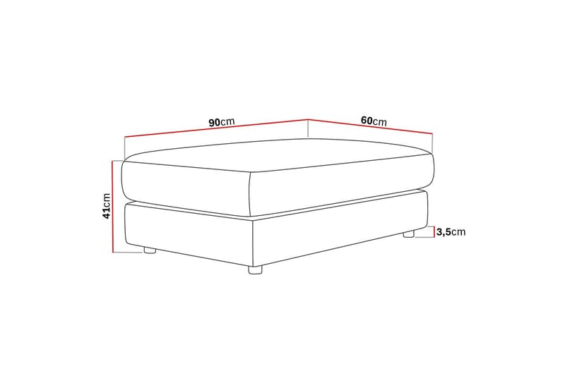 Adelsö by Gynning Rektangulær Fotskammel i Manchester - Greige - Møbler - Stoler - Krakk - Fotskammel