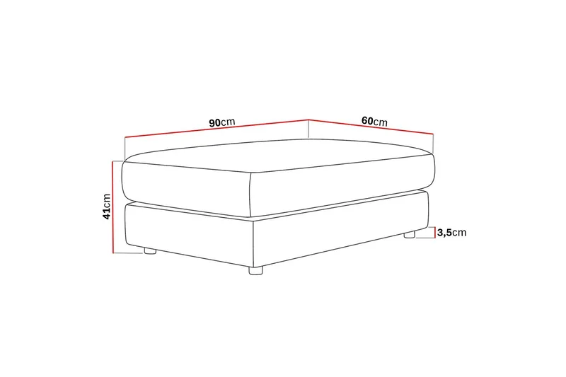 Adelsö by Gynning Rektangulær Fotskammel i stoff - Brun - Møbler - Stoler - Krakk - Fotskammel