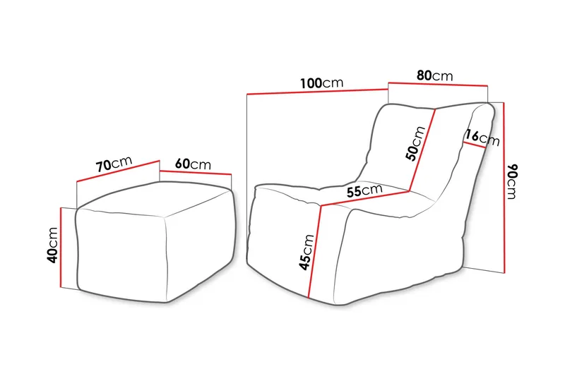 Afridi Sittepuff Utendørs 100 cm - Beige - Møbler - Stoler - Krakk - Puff