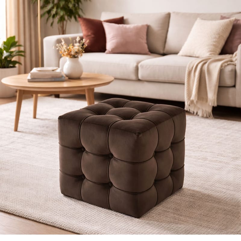 Ameias Sittepuff 42 cm - Brun - Møbler - Stoler - Krakk - Puff