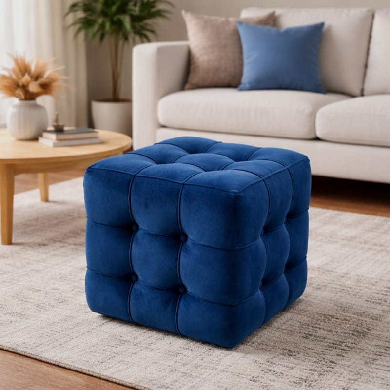 Ameias Sittepuff 42 cm - Marineblå - Møbler - Stoler - Krakk - Puff