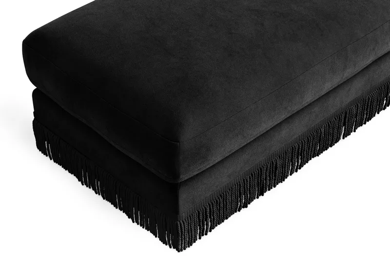 Arken Lyx Rektangulær Fotskammel i fløyel - Svart - Møbler - Stoler - Krakk - Fotskammel
