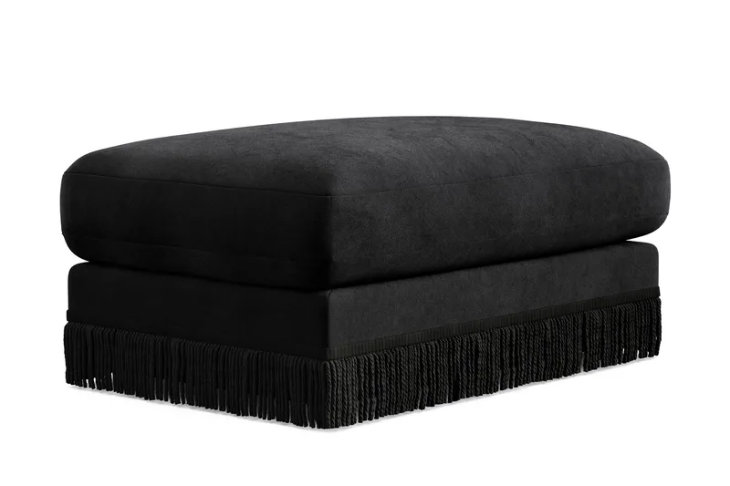 Arken Lyx Rektangulær Fotskammel i fløyel - Svart - Møbler - Stoler - Krakk - Fotskammel