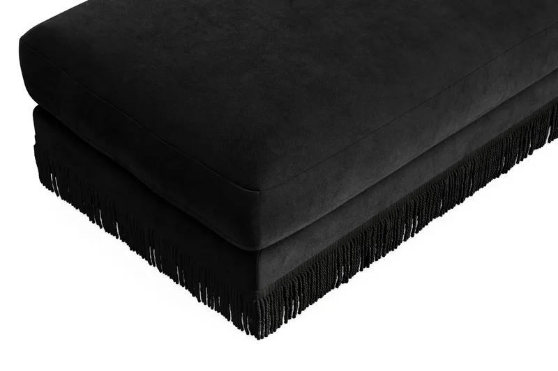 Arken Lyx Rektangulær Fotskammel i fløyel - Svart - Møbler - Stoler - Krakk - Fotskammel