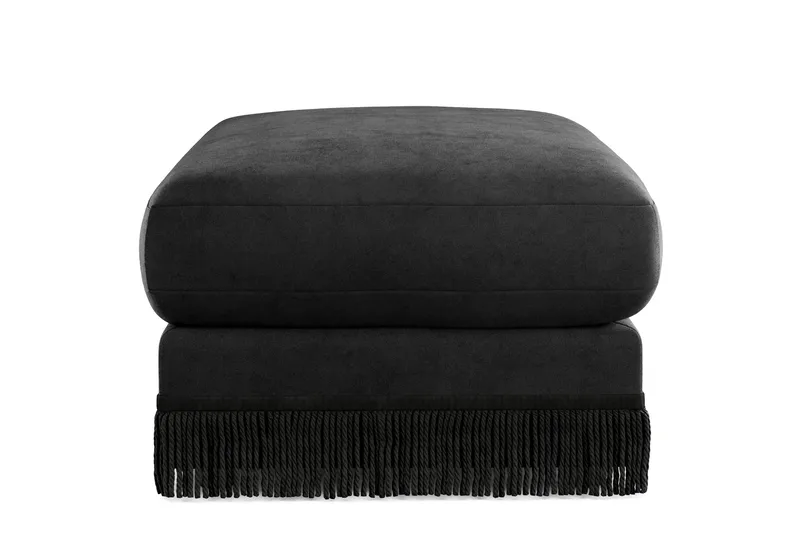 Arken Lyx Rektangulær Fotskammel i fløyel - Svart - Møbler - Stoler - Krakk - Fotskammel