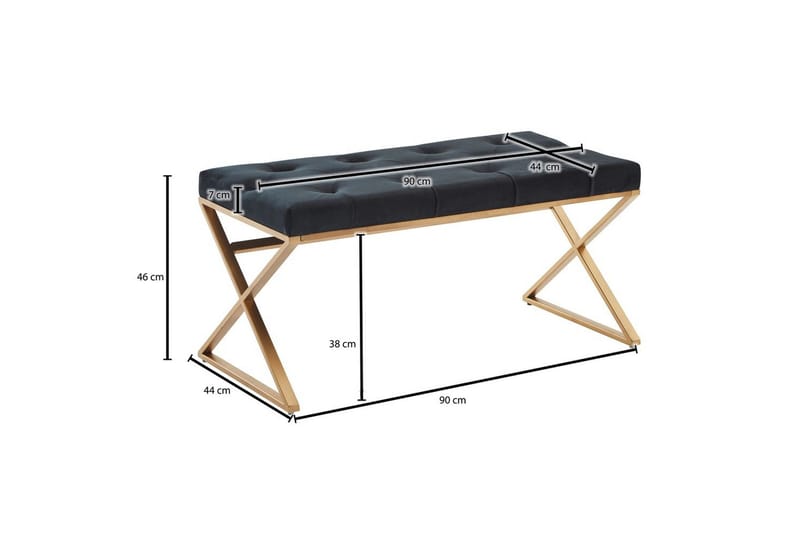 Benke Wohnling polstret Chesterfield-look med fløyelstrekk enkelt ramme - enkelt ramme - Møbler - Stoler - Krakk - Fotskammel