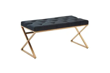 Benke Wohnling polstret Chesterfield-look med fløyelstrekk enkelt ramme - enkelt ramme - Møbler - Stoler - Krakk - Fotskammel