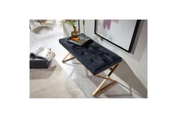 Benke Wohnling polstret Chesterfield-look med fløyelstrekk enkelt ramme - enkelt ramme - Møbler - Stoler - Krakk - Fotskammel