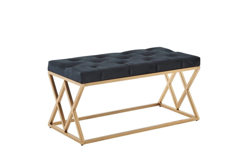 Benke Wohnling polstret Chesterfield-look med fløyelstrekk dobbel ramme - dobbel ramme - Møbler - Stoler - Krakk - Fotskammel