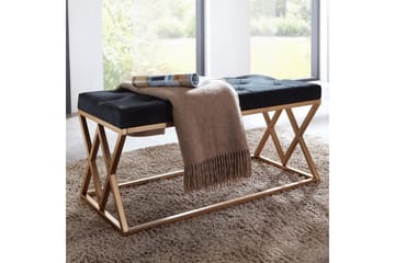 Benke Wohnling polstret Chesterfield-look med fløyelstrekk dobbel ramme - dobbel ramme - Møbler - Stoler - Krakk - Fotskammel