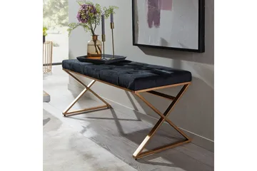 Benke Wohnling polstret Chesterfield-look med fløyelstrekk enkelt ramme - enkelt ramme - Møbler - Stoler - Krakk - Fotskammel