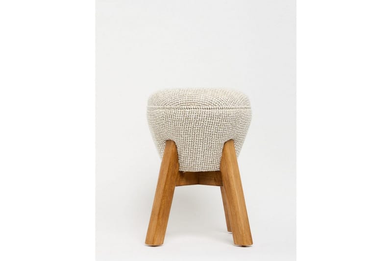 Brenric Howard fotpall 38 cm - Krem/Valnøtt - Møbler - Stoler - Krakk - Fotskammel