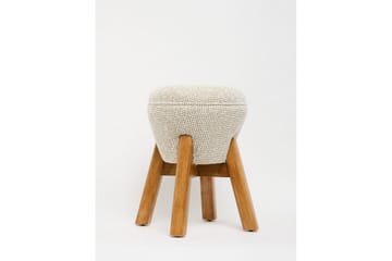 Brenric Howard fotpall 38 cm - Krem/Valnøtt - Møbler - Stoler - Krakk - Fotskammel