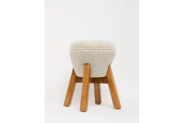 Brenric Howard fotpall 38 cm - Krem/Valnøtt - Møbler - Stoler - Krakk - Fotskammel