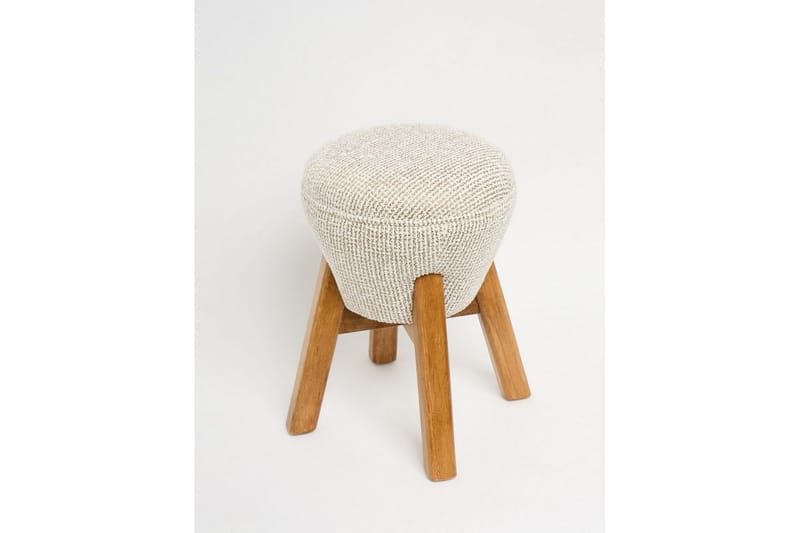 Brenric Howard fotpall 38 cm - Krem/Valnøtt - Møbler - Stoler - Krakk - Fotskammel