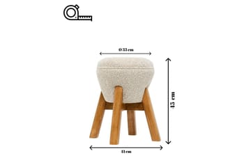 Brenric Howard fotpall 38 cm - Krem/Valnøtt - Møbler - Stoler - Krakk - Fotskammel