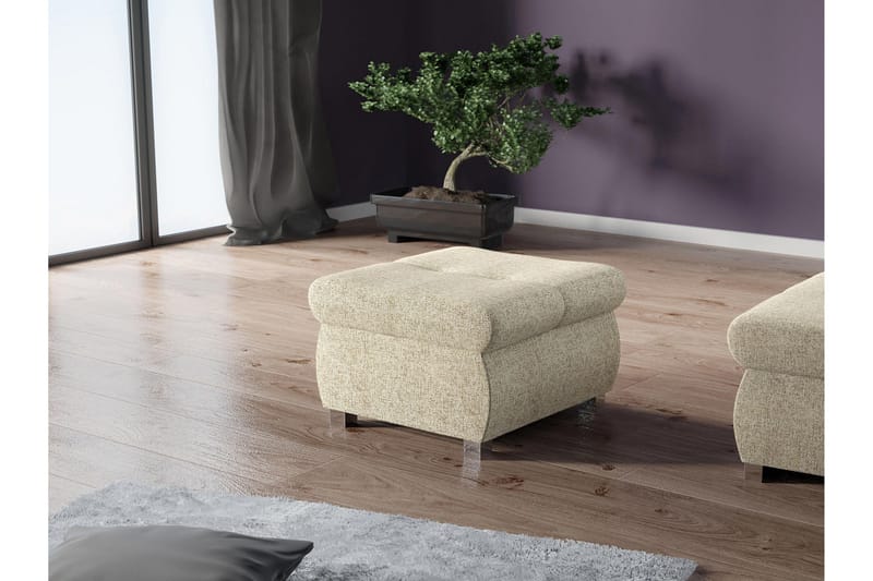 Cerys Fotpall 60 cm - Beige - Møbler - Stoler - Krakk - Fotskammel
